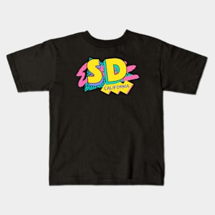 San Diego, California Retro 90s Logo Kids T-Shirt